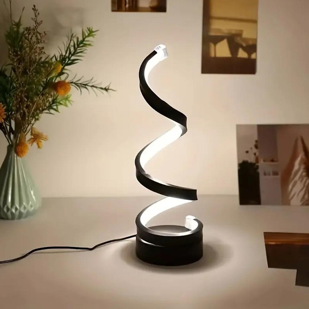 Spiral Desk Lamp LED Desk Lamp USB Powered Desk Lamp Tri-Color Dimming Night Lamp
