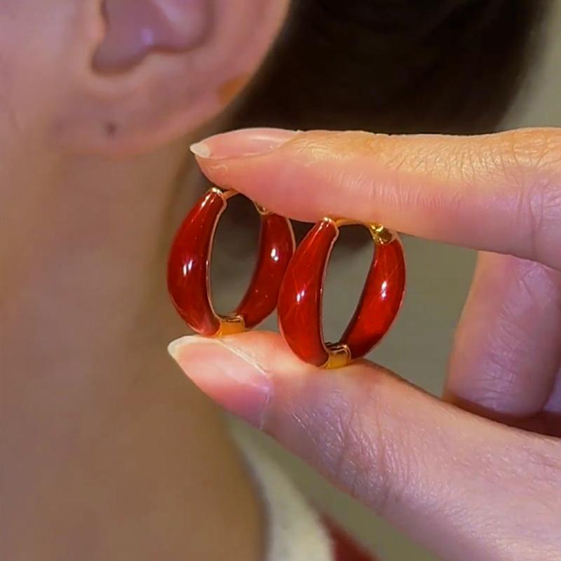 2023 Neuer Modetrend Kreative Geometrische Öltröpfchen Kreis Creolen für Damen Einfaches Temperament Mädchen Party Zirkon Geschenke