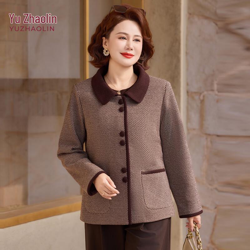 

Yuzhaolin Mid-Aged Women s Plaid Lapel Blazer 3XL