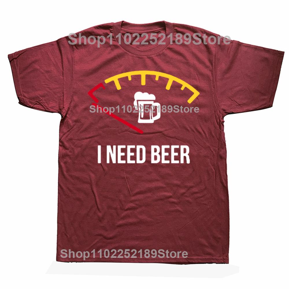 Graphic T-Shirt Meme Funny Beer I Need Beer Fuel NICE 1 Tee Shirt Fashion Oversized Tshirt Unisex O-Neck Tshirt Fitness T Shirt