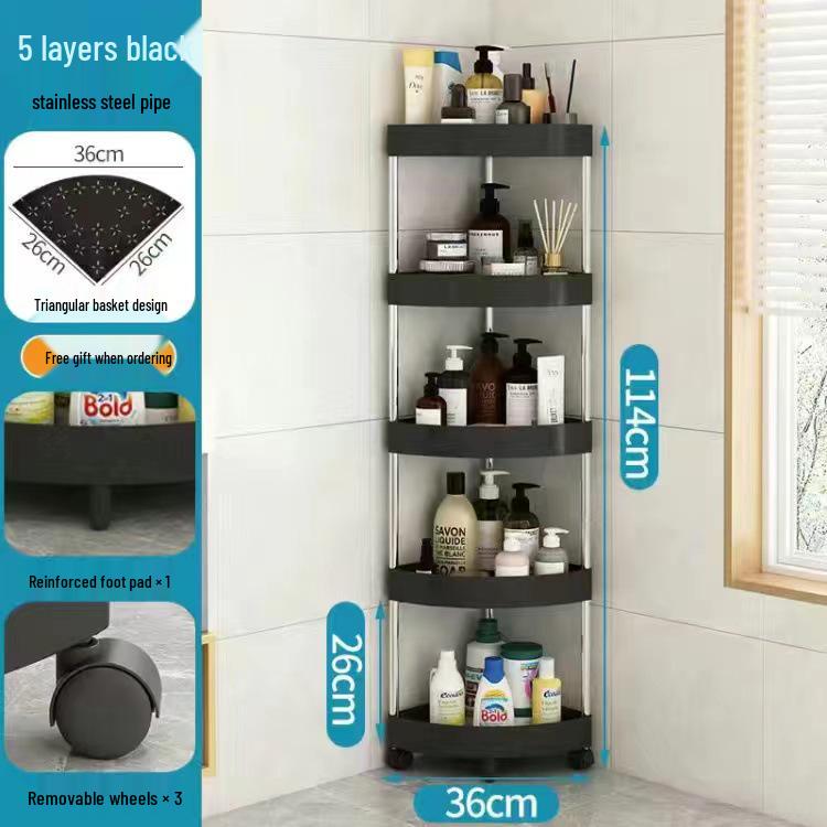 Freestanding Corner Bathroom Shower Shelf - Multi-Layer Storage Rack