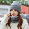 Women's Winter Fleece-Lined Korean Woolen Hat Set: Warm Knitted Beanie for Men and Women