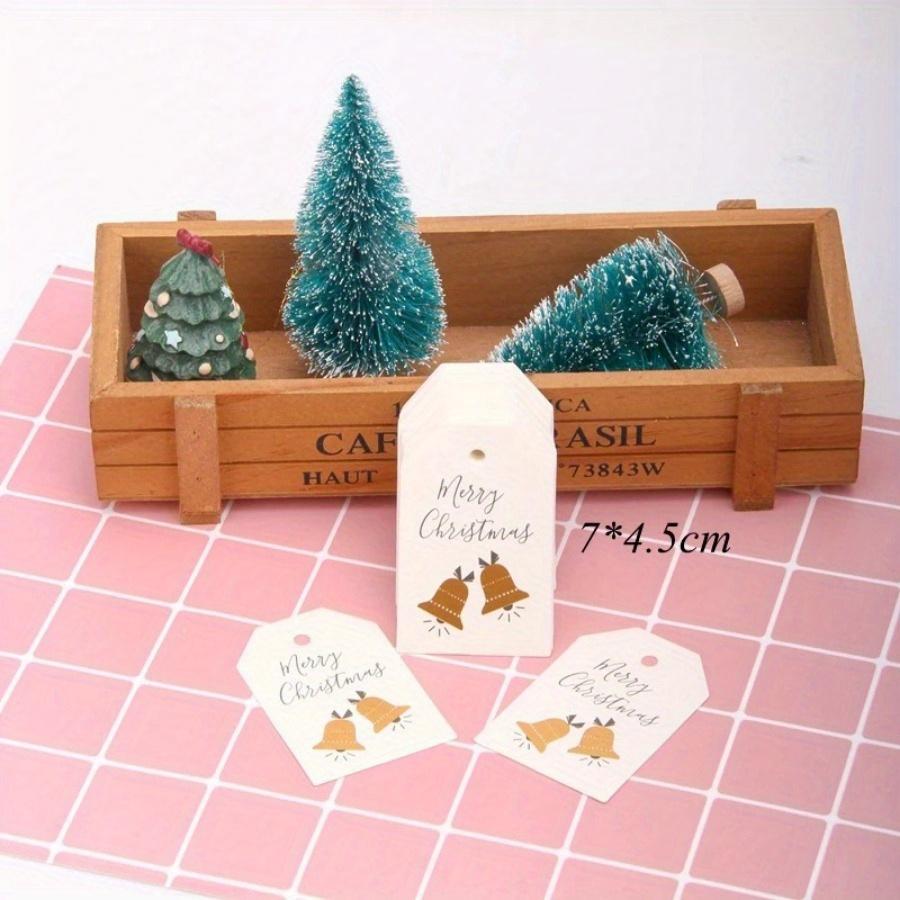 100Pcs Merry Christmas Tags Kraft Paper Card Gift Label Tag DIY Hang Tags Gift Wrapping Decor Gift Card