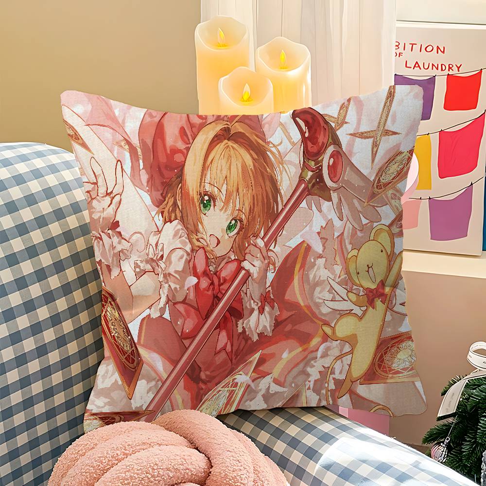 Anime C-Cardcaptor Sakura Girl Pillow Anime Pillow Sofa Bed Head Pillow Cover Cushion Cover 45x45 Cm Fashion