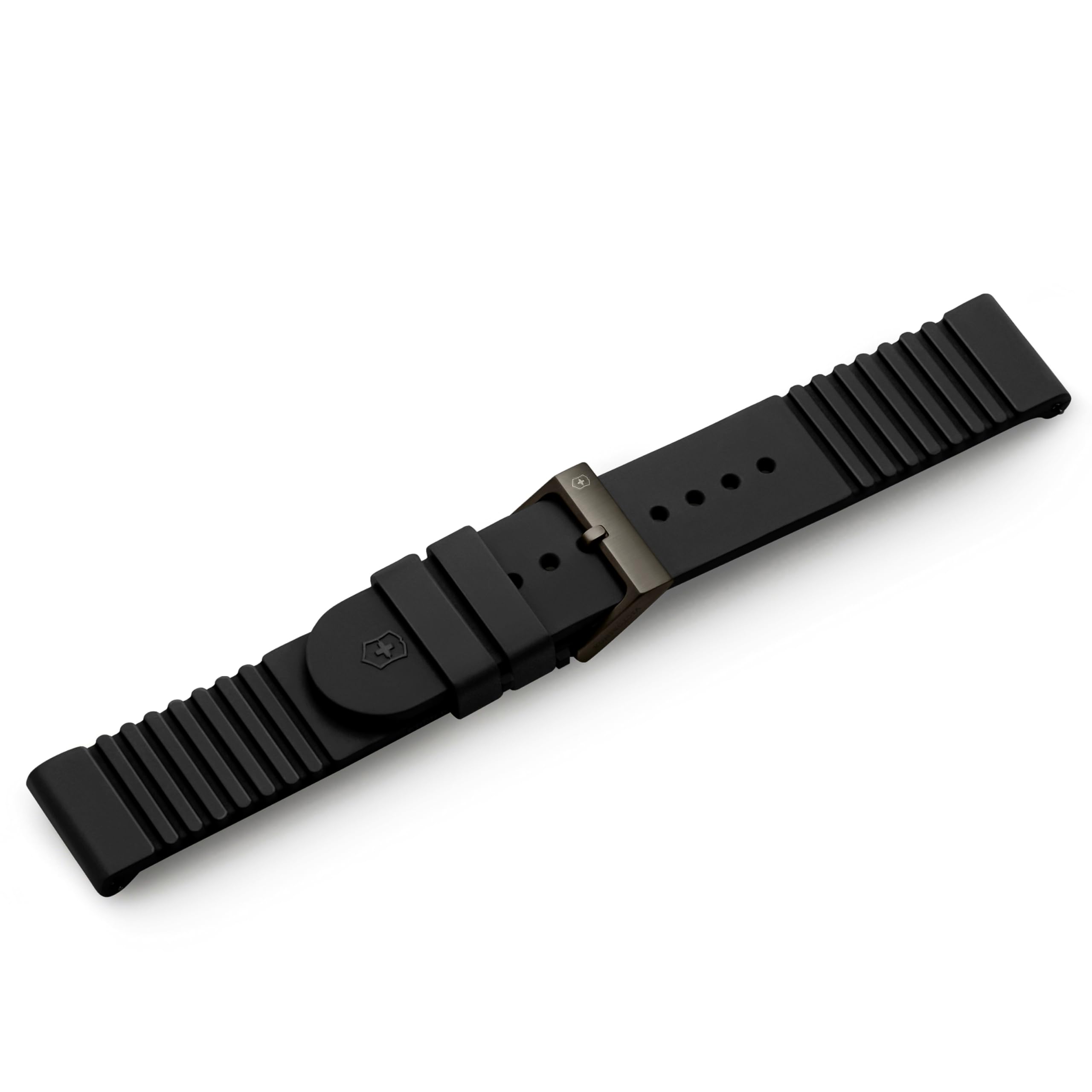 

Victorinox 21mm Watch Rubber Strap with D1 Pin Lightweight and Black PVD Replacement Strap Band, Tool-Free Buckle, Breathable, Coating, [V.60030]