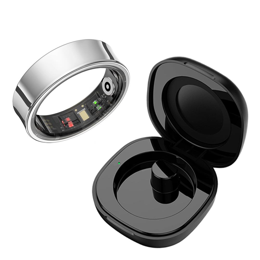 

New Smart Ring R09 Health Monitor Multi Sport Mode Skin Temperature Measurement 5ATM Waterproof Smart Ring With Charging Case 7 серебряный