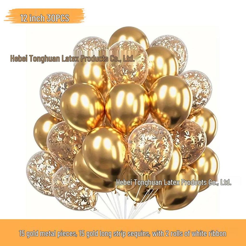 Neues Jahr Matt Glitzer Metallisch Latex Ballon Set für Dekorative Foto Atmosphäre