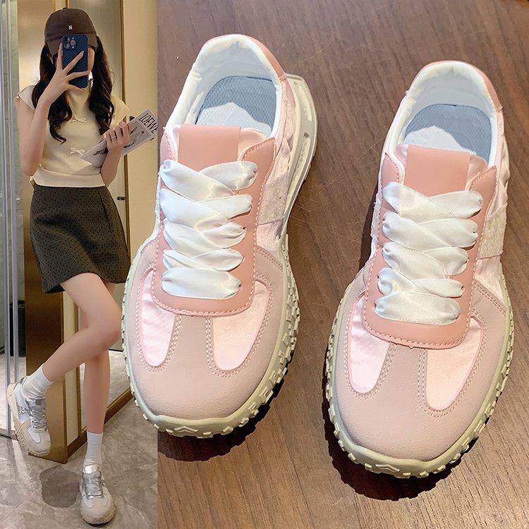 

2024 Новые толстые кроссовки на шнуровке спереди, повседневные кроссовки для женщин, низкие кроссовки для женщин Zapatos De Mujer 35 розовый