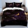 Golden moon, clouds, stars. Bedding sets Duvet cover sets Duvet covers Pillowcases(1 * Duvet Cover 2 * Pillowcases, without duvet insert)