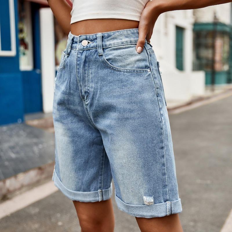 Women's Fashion Ripped Denim Casual Shorts