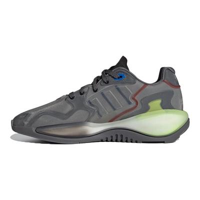 Originals ZX Alkyne Malla Cuero Sintético Cómodo Versátil Transpirable Zapatillas Casuales de Estilo de Vida de Caña Baja Unisex Gris Verde FX6247