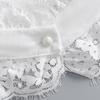 Women Faux Collar Eyelash Flower Lace Detachable Blouse Collar Necklace with False Sleeves Cuffs Set Clothing Accessory