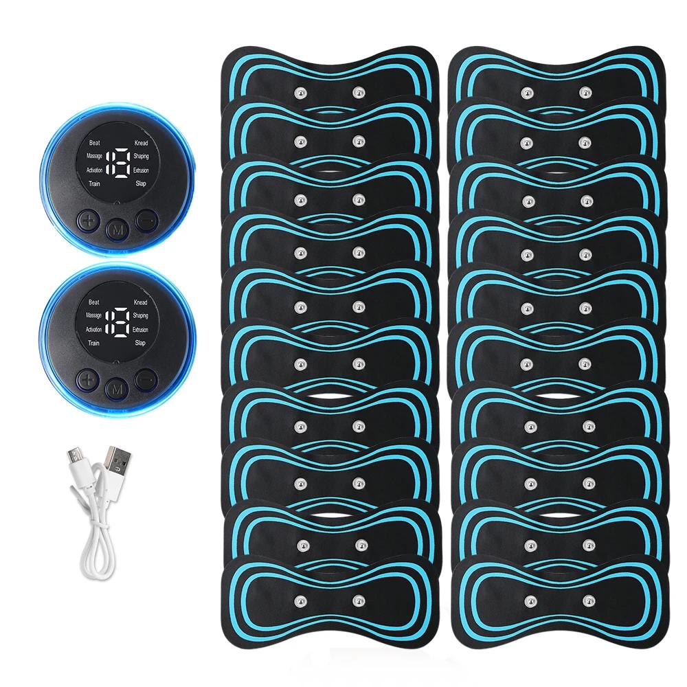 Ems Pulse Neck Massager Sticker Tens Muscle Stimulator Pain Relief Gel Pads for Back Cervical Massageador
