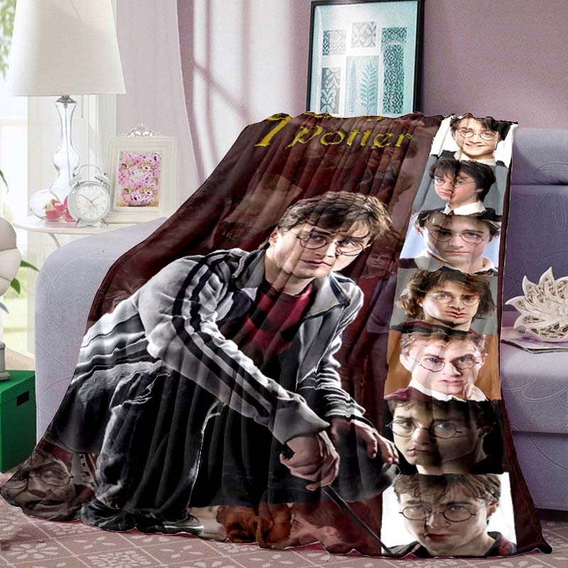 Harry Potter Print Blanket Warm  Comfortable Flannel Blanket for Bedrooms, Sofas, Beds, Chairs, Picnics, Travel -LXR31