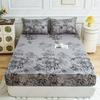 1pc Plant Printed Matte Fitted Sheet Flower Printed Bedroom Printed Bed Cover Bedding (excluding Pillowcases) Home Decoration