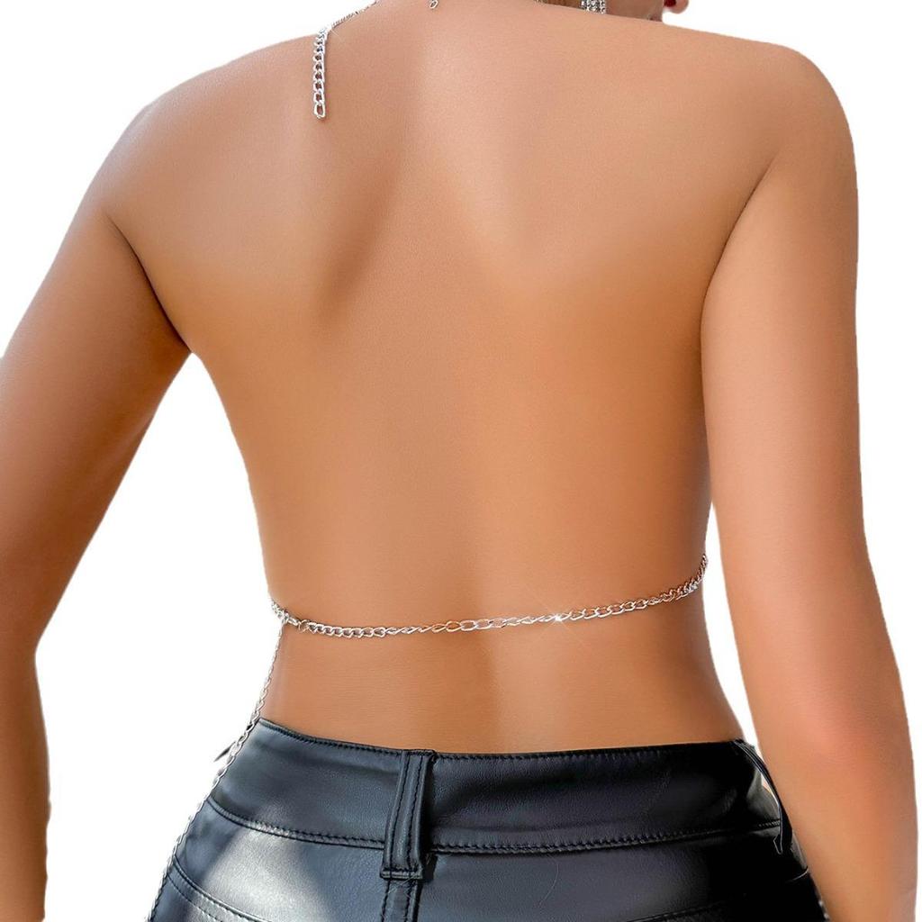 2023 Summer Disco Chic: Women's Sequin Acrylic Patchwork Top