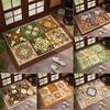 Vintage Floral Pattern Door Mat with Retro Geometric Designs Floor Mat for Home Entrance Decor Adding Classic Charm