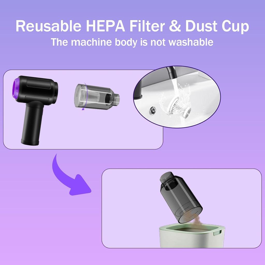 14500PA Computer Vacuum Cleaner Keyboard Cleaner Compressed Air Duster - Cordless Handheld Mini Vacuum For PC/Laptop Cleaning - Portable Air Duster