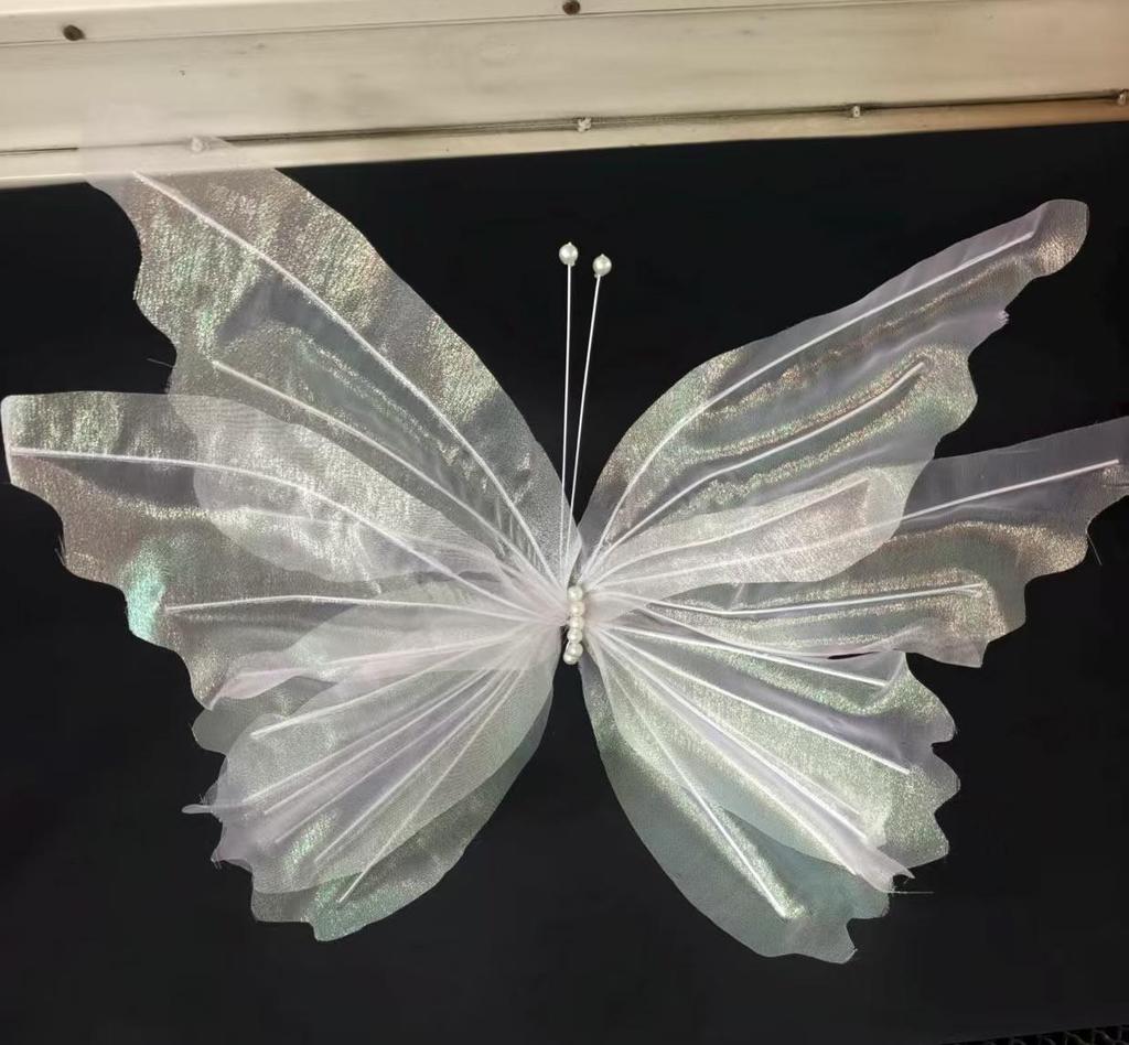 Silk Iridescent Butterfly Wedding Art Installation & Photo Prop