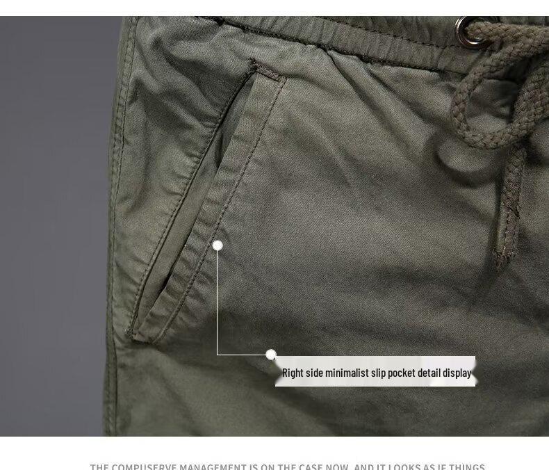 Men's Tactical Cargo Jogger Pants - Military Green, Outdoor Casual for Spring & Autumn Hiking