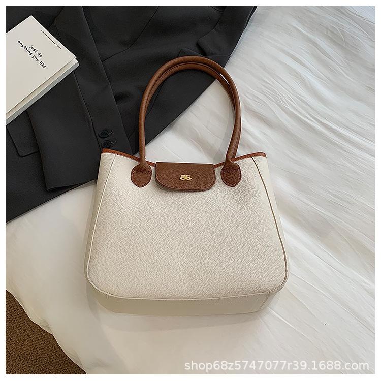 2025 new casual large-capacity portable shoulder bag tote bag is fashionable and versatile, simple and affects the trend of mommy bags