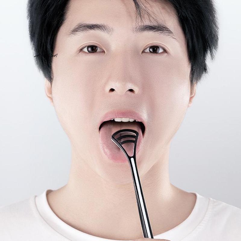 Dual-Use Tongue Scraper And Cleaner Reusable Oral Health Care Brush for Fresh Breath Dental Hygiene Mouth Cleaning Toothbrush