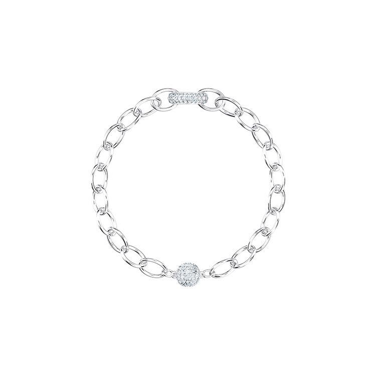 

Swarovski The Elements Magnetic Clasp Rhodium Plated Size M Imitation Crystal Bracelet Women bracelet 5560662 Box (Random Color)