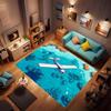 Soft Airplane Area Rug, Area Foldable Rectangular Rug, Cartoon Airplane Print Rug, Washable  Rug with Rubber Non-Slip Rug
