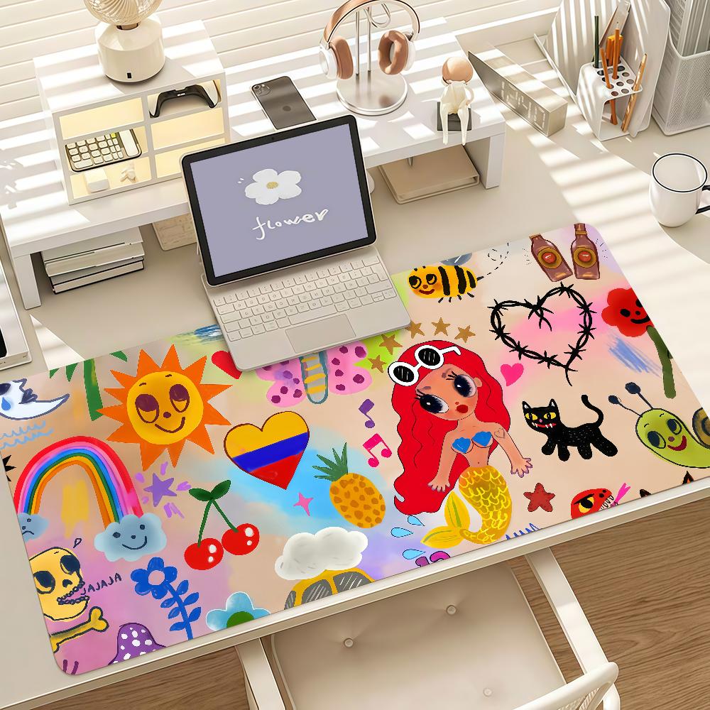 Singer Kkarol G Funny Mouse Pad Anti Slip Rubber Edge Locked Thickened Laptop Gaming Desk Mat