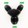 Tee Oil Pipe Joint , Block Y  Adapter Fittings Adaptor  Male Thread AN4 AN6 AN8 AN10 Aluminium Fuel Oil Hose Fitting Pipe Joint