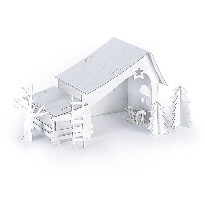 Pre-cut Cardboard Nativity Scene To Build Yourself 29 X 19 X 14 Cm