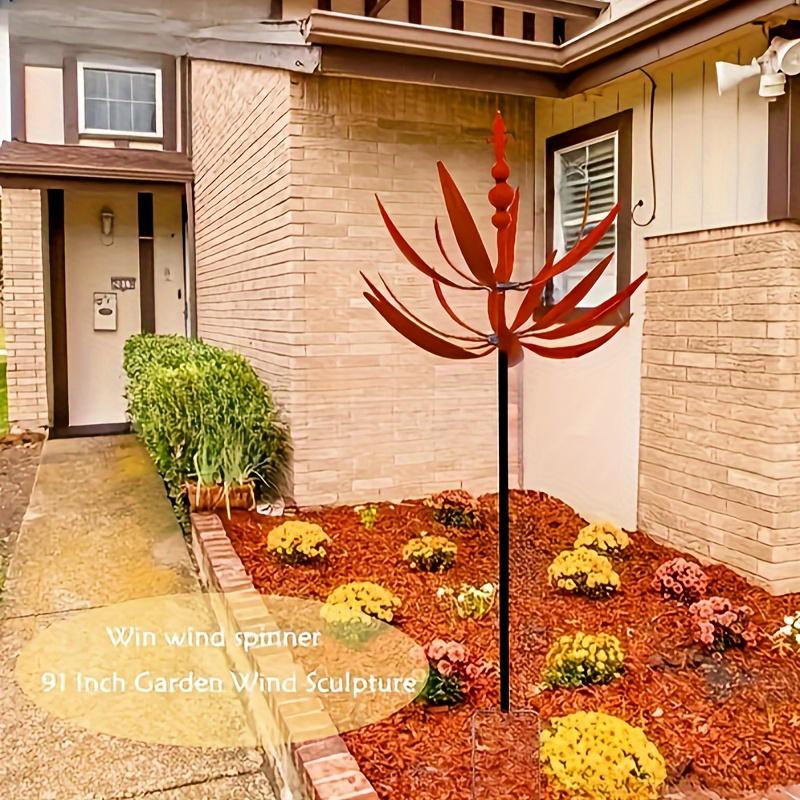 1PC Wrought Iron Rotating Gyro Windmill, Harlow Wind Rotator Wrought Iron Windmill Outdoor Courtyard