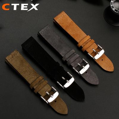 Bracelet Universel en Daim Mat 18mm 20mm 22mm Pour Montre Nomos Mido Oris Seiko Hommes et Femmes Bracelet Doux Style Rétro Boucle à Ardillon