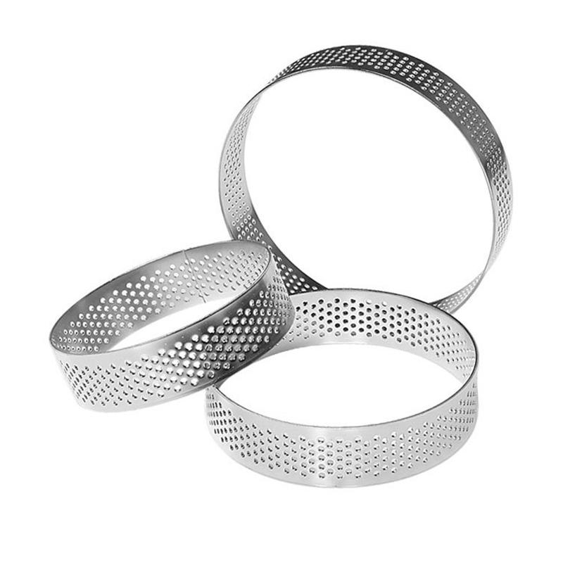 6PCS 5/6/7/8/9/10CM Diameter Baking Mold Stainless Steel Cake Tart Ring (BPA-Free, No FDA)