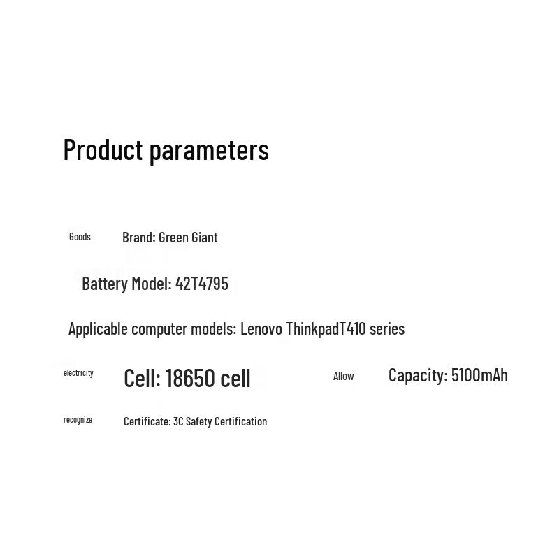 Green Giant Power 6-Cell Laptop Battery for Lenovo ThinkPad T420 E420 Series