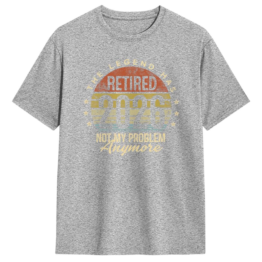 Retirement 2026 Retired 2026 Not My Problem Anymore Mens T Shirts Short Sleeve Round Neck TShirt Pure Cotton Summer Clothing