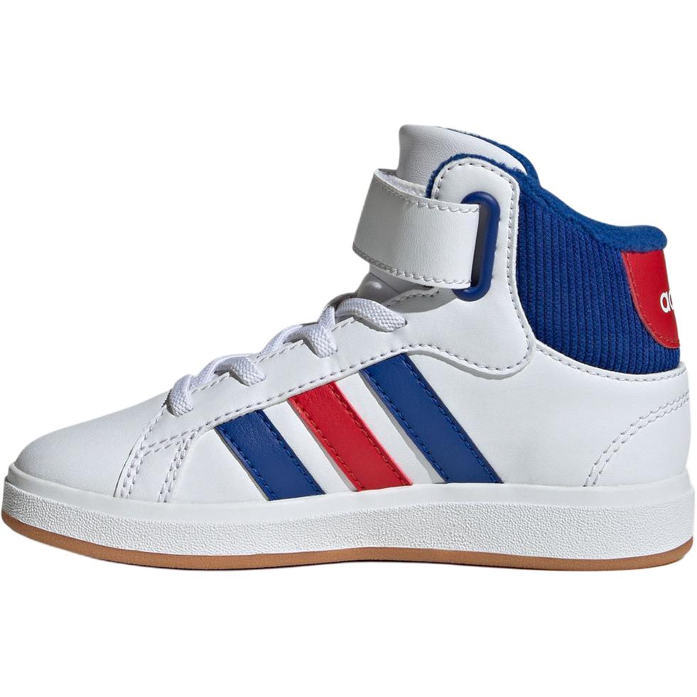 adidas GRAND COURT Fabric Mid Top Skateboard Shoes White Kids' JP8876