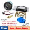 52mm Auto Temp Gauge Dual Unit Digital 40-120℃/100-250℉ Water Temperature Indicator Sensor Adapter 1/8NPT For Gasoline Vehicle