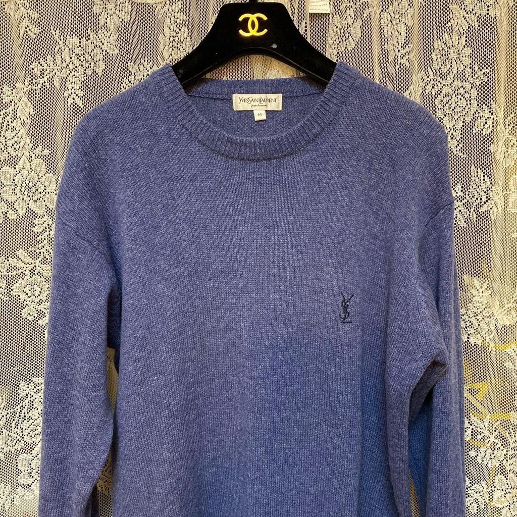 Used Yves Saint Laurent pour homme YSL embroidered sweater Yves Saint Laurent Archive Knit Vintage