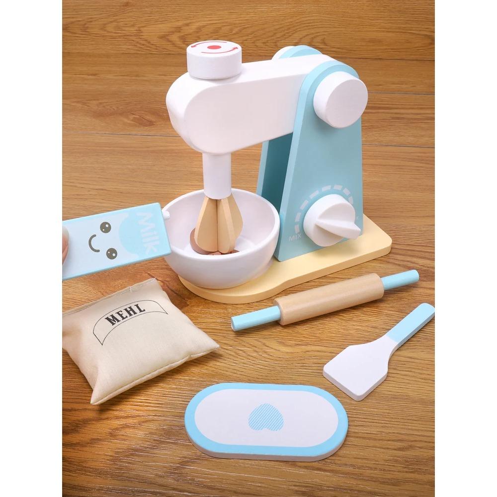 Wooden Kitchen Pretend Play Toy Simulation Wooden Food Mixer Baby Early Learning Educational Toys