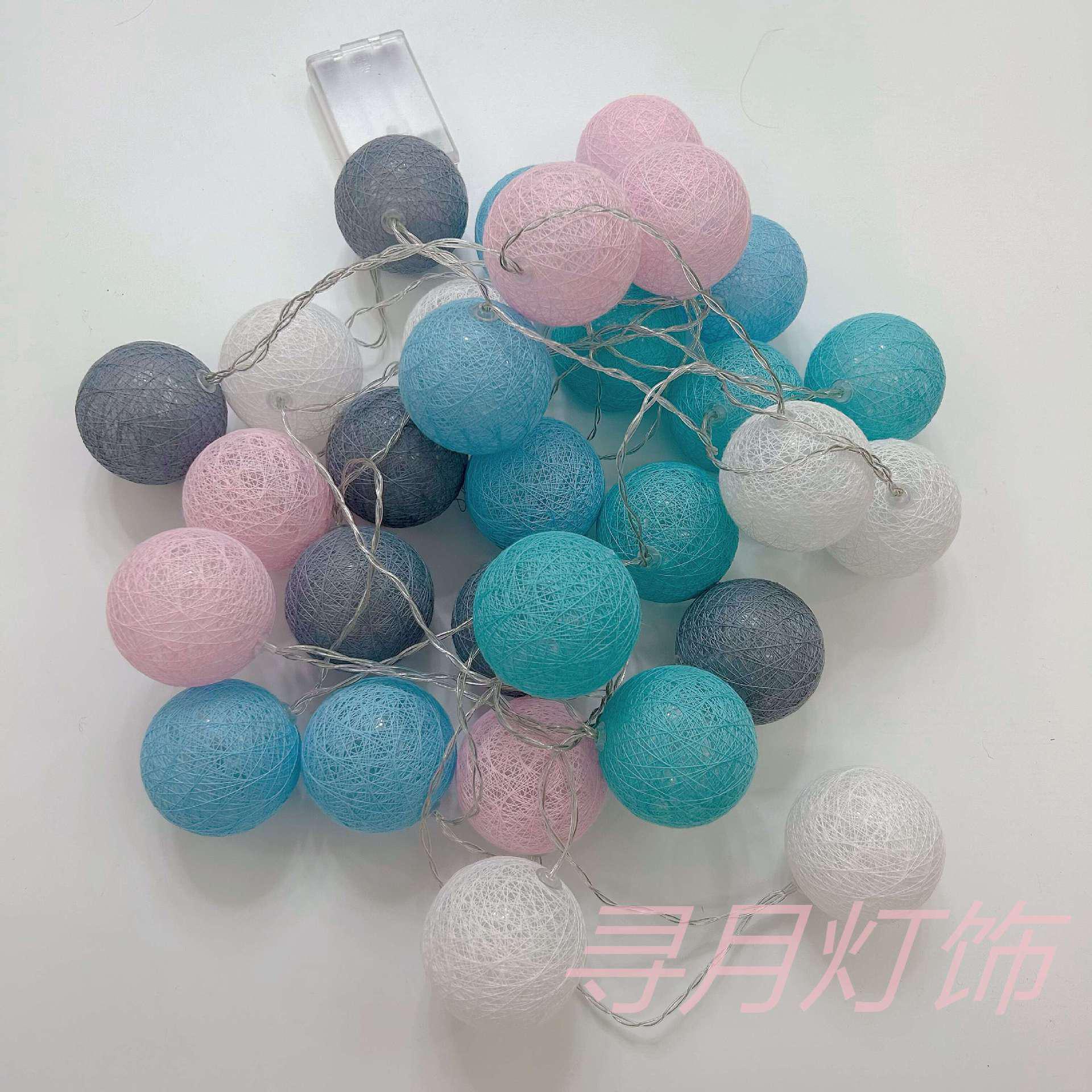 

Macaron Color LED String Lights - Cotton Ball Palace Incense Fairy Lights with Copper Wire Battery for Festival Decoration 1.5m, 10 LED, Steady, 2 batteries