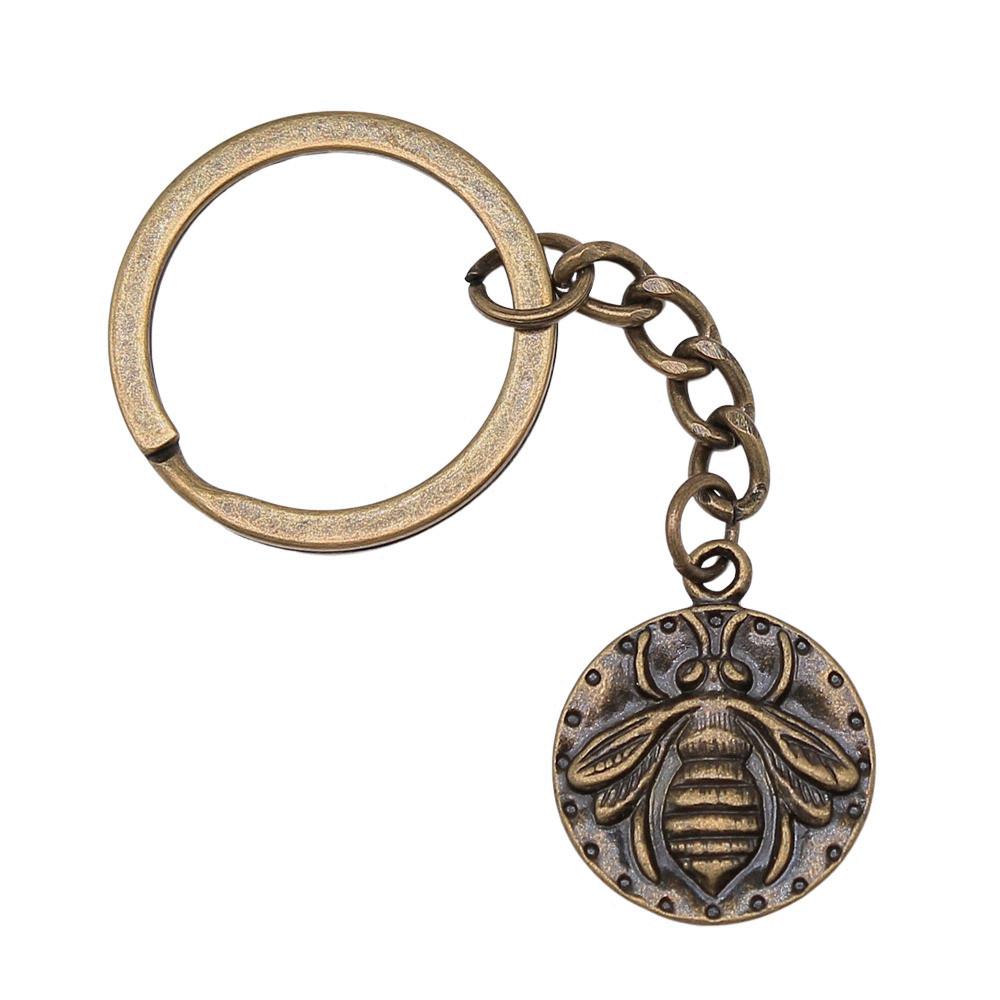 Breloc cu Charm Libelulă și Albină Pandantive Fluture Inel pentru Chei Inel de 28mm