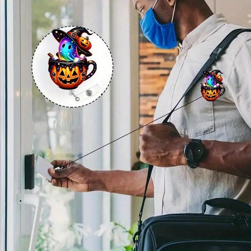 Cute Shark Badge Scroll with Halloween Skull Bat Design. Perfect for Nurses, Doctors, and Night Shift Staff.