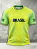 2026 Summer New Brazil Football Jerseys For Men Classic God Brazil Short Sleeve Tees Casual O-neck Sports Tshirts Man Clothing