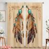 2pcs,2D plane printing Minimalist Curtains Feathered Elegance (2) Polyester Easy Install (without rod) Art Deco Festive for