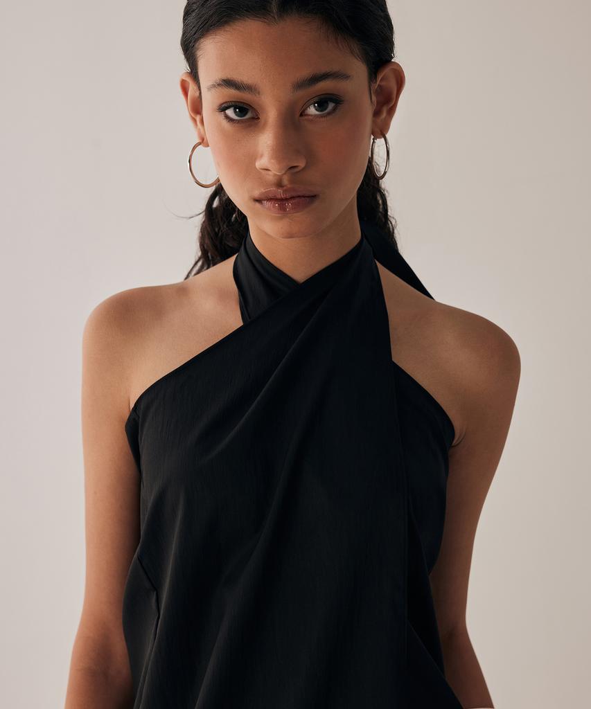 Teulimingbeodeu Layered Scarf Wrap [ Black ]