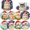 DIY Diamond Painting Point Diamond Coaster, Full Diamond Round Valentine's Day Thermal Insulation Mat, Diamond Painting Coaster