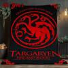 House Targaryen Dragon Print 2D Flat Pattern Flannel Blanket High Quality All Seasons Warmth and Comfort Perfect for Christmas Gifts.P260914511