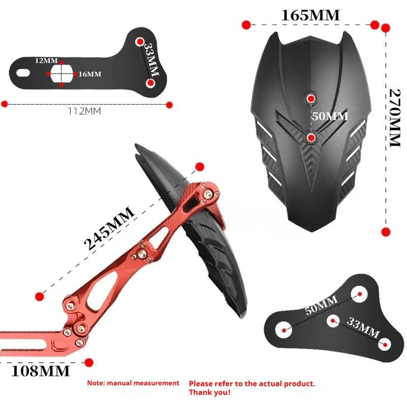 For Yamaha Mt-07 09 Honda Msx125 Mud Guard Mudguard Motorcycle Rear Mudguard Universal Adjustable Premium ABS Carbon Fiber