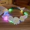1PC Flower Headband Led Lights Hair Hoop Double-Sided Silk Floral Crown for Women Hair Headband Glowing Garland Light Up